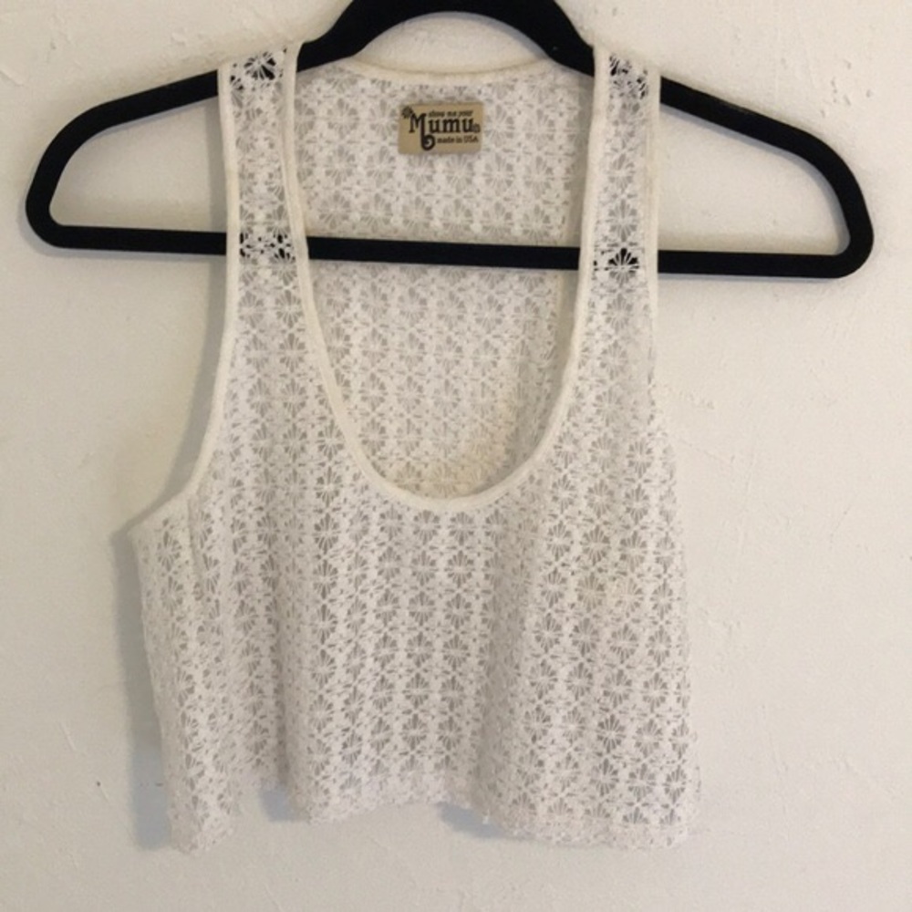 Show Me Your Mumu Floral Mesh Crop